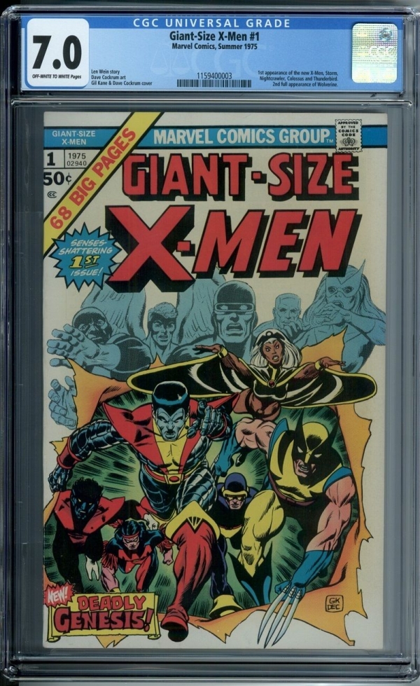 Giant Size XMen 1 CGC 70 OWW FVF 1st App New XMen Storm Nightcrawler 