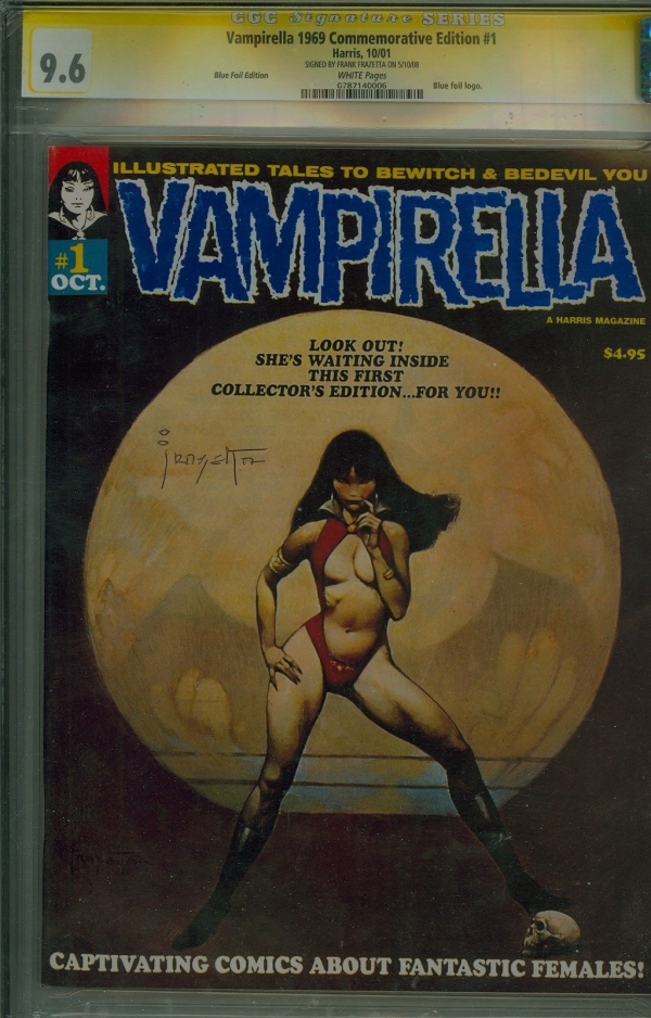  VAMPIRELLA 1 Royal Blue CGC 96 SS Signed by FRAZETTA  0787140006