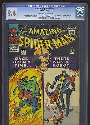 AMAZING SPIDERMAN 37 CGC NM 94 OWW  1st app Norman Osborn robot cover