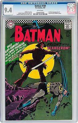 BATMAN 189 CGC 94 NM WHITE PGS 1st Silver Age Scarecrow