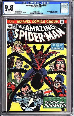  Amazing SPIDERMAN 135 CGC 98 WHITE Pages 2nd Punisher 1420539002 