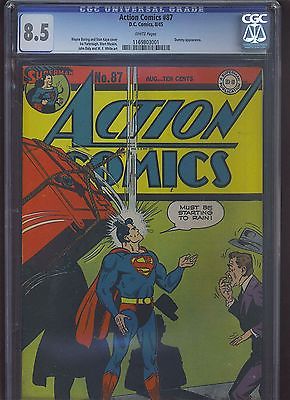 ACTION COMICS 87 CGC VF 85 White pages Its Rainin Safes