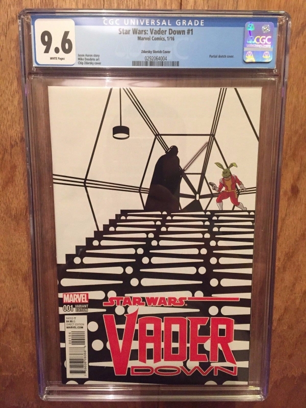 STAR WARS VADER DOWN   1  96 CGC  15000 ZDARSKY SKETCH VARIANT