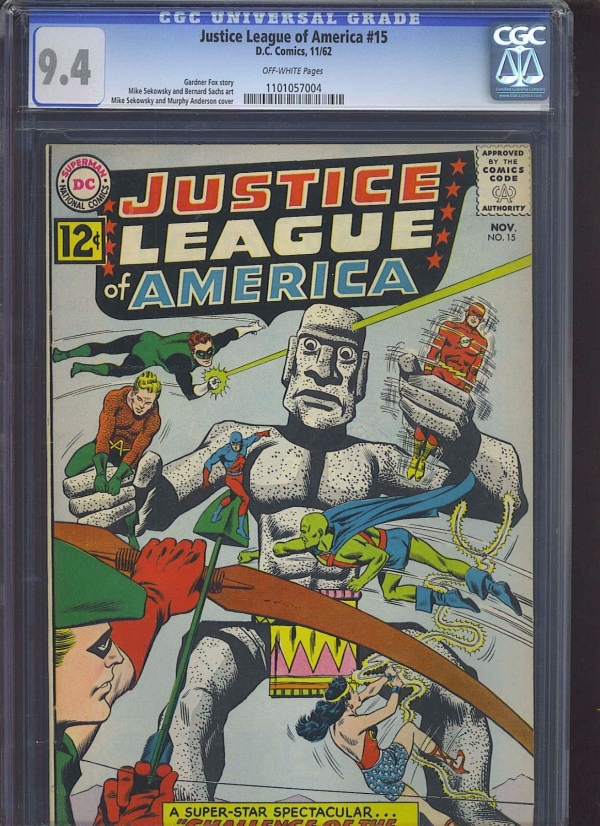 JUSTICE LEAGUE OF AMERICA 15 CGC NM 94 OW Untouchable Aliens 