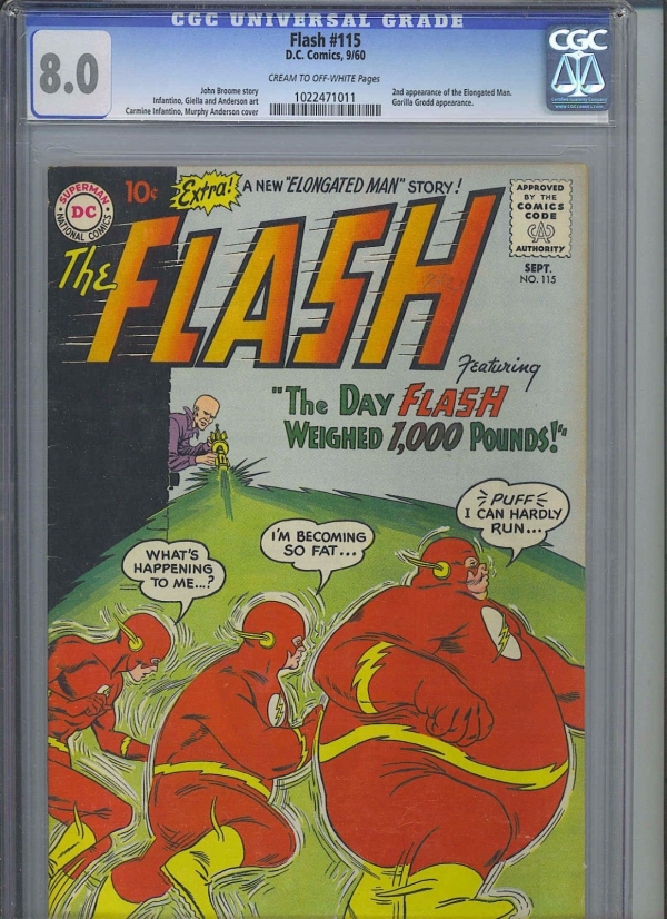 FLASH 115 CGC VF 80 CMOW 2nd app Elongated Man