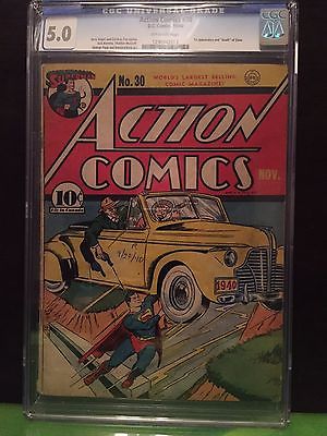 ACTION COMICS 30 CGC VGFN 50 OW Baily art