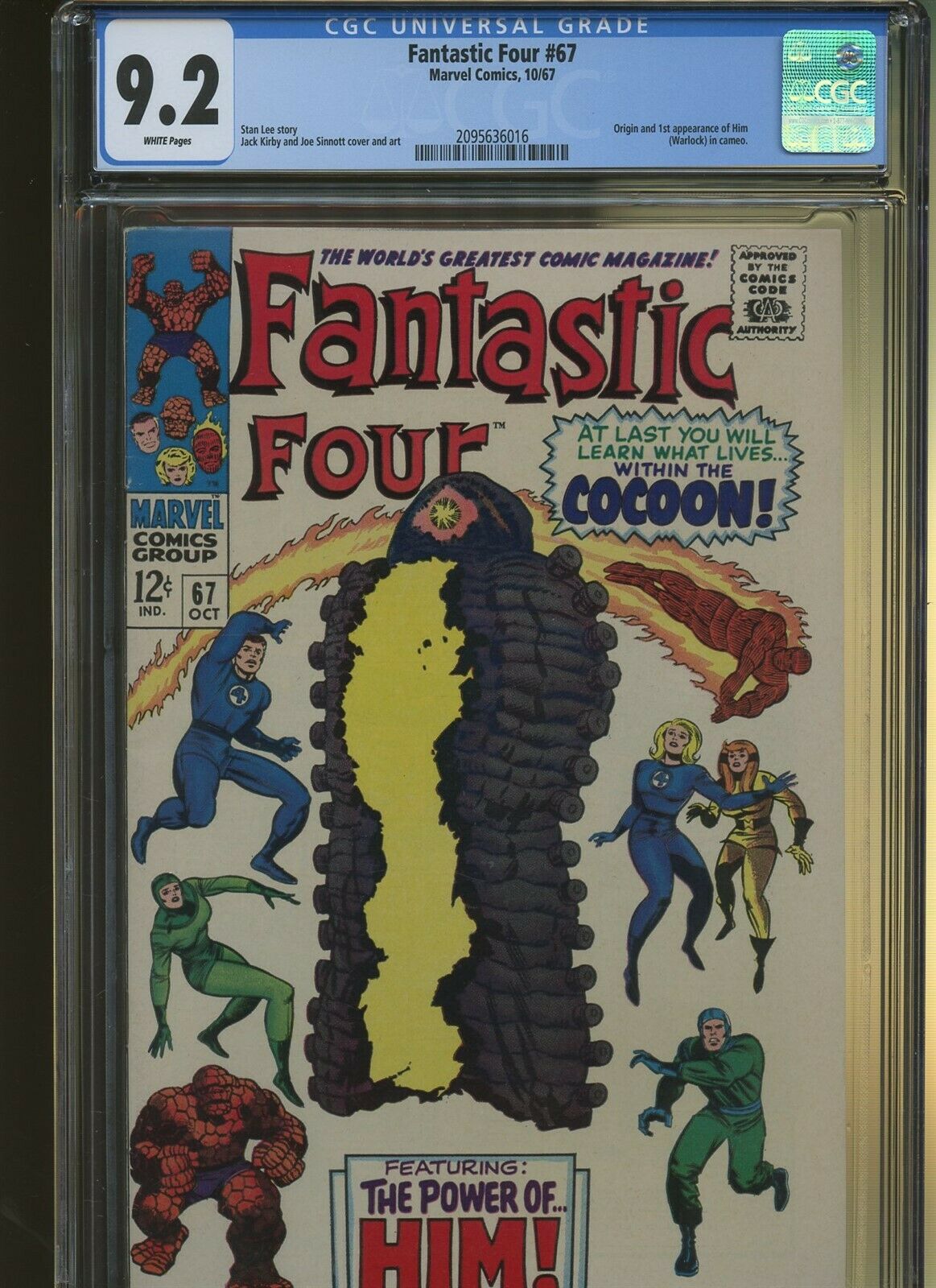 Fantastic Four 67 CGC 92  Marvel 1967  Origin  1st HIM  Warlock  Cameo