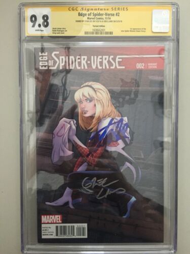 Edge of SpiderVerse 2 Variant Signed Stan Lee Greg Land Cgc 98 Mint 125