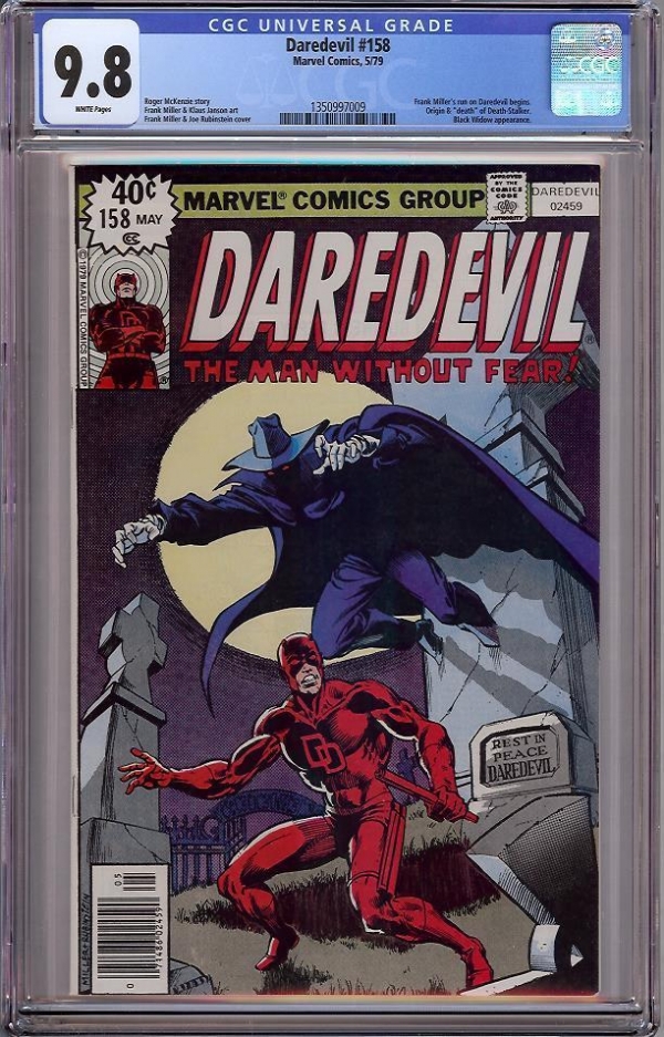 DAREDEVIL 158 CGC 98 WHITE PGS 1ST FRANK MILLER DAREDEVIL DEATH STALKER 1979  