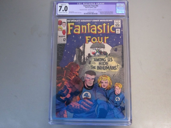 Fantastic Four 45 CGC 70 Comic Book  1965  1st App of INHUMANS  KEY