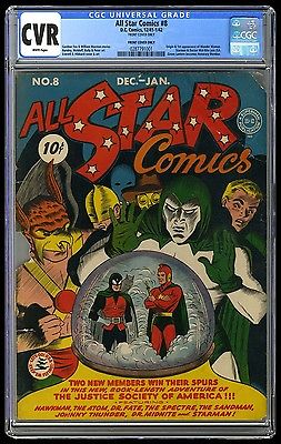 All Star Comics 8 Vol 1 CGC CVR Front Cover Unrestored 1st Wonder Woman 1942