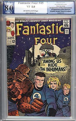 Fantastic Four 45 Vol 1 PGX 80 Like CGC 1st App of the Inhumans