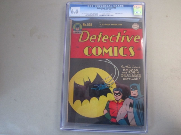 DETECTIVE COMICS 108 CGC 60 COMIC BOOK  Batman 1946  1st Bat Signal Cover KEY
