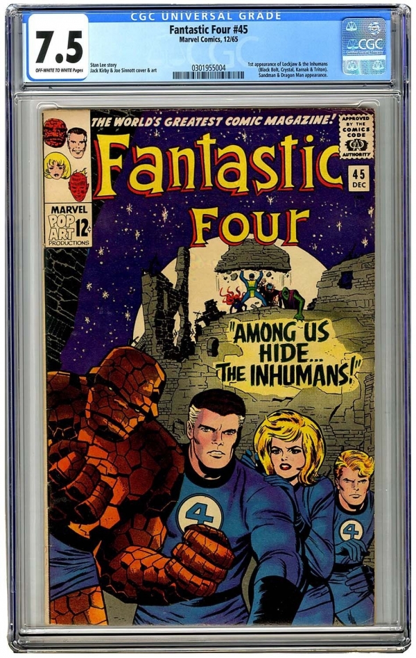 Fantastic Four 45 Vol 1 CGC 75 Great High Grade Unrestored 1st App of Inhumans