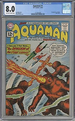 AQUAMAN 1  CGC 80  OWTWP PAGES  1ST QUISP  1962 FANTASTIC