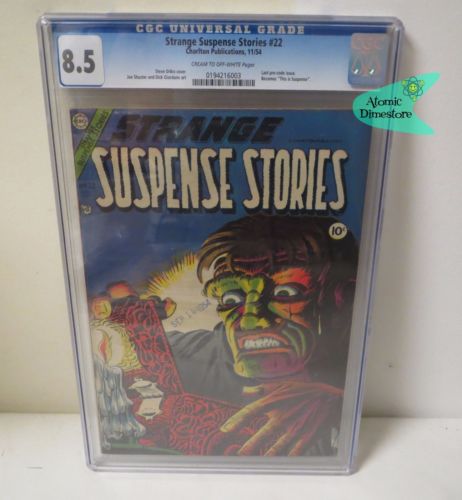 Vintage 1954 STRANGE SUSPENSE STORIES 22 precode horror CGC 85 Ditko Cover