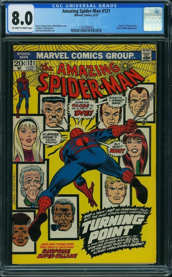 AMAZING SPIDERMAN 121 CGC 80 PERFECT CENTER 1 COMIC AVENGERS HULK IRONMAN 