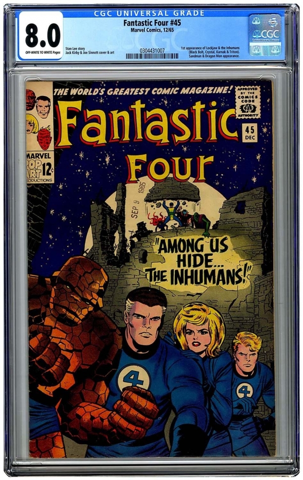 Fantastic Four 45 Vol 1 CGC 80 Excellent High Grade Unrestored 1st Inhumans