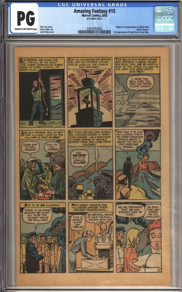 Amazing Fantasy 15 CGC Centerfold  1st App of SpiderMan 1962 Original