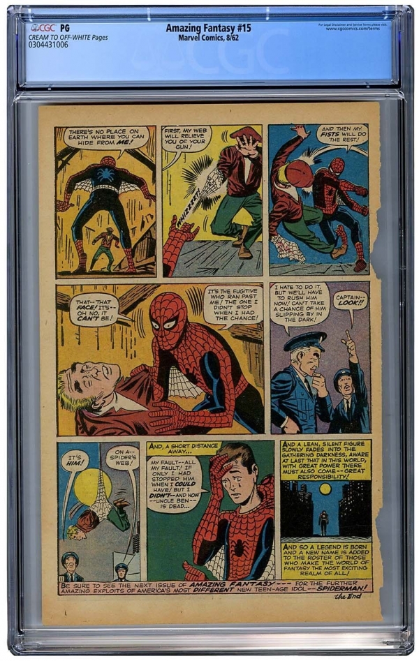 Amazing Fantasy 15 CGC Page 6 Only  1st App of SpiderMan 1962 Original