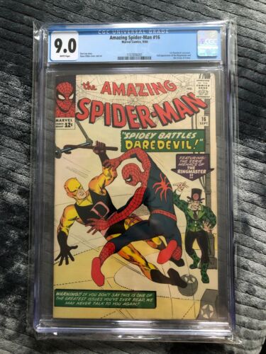 Amazing SpiderMan 16   CGC 90    1st Daredevil XOver WP