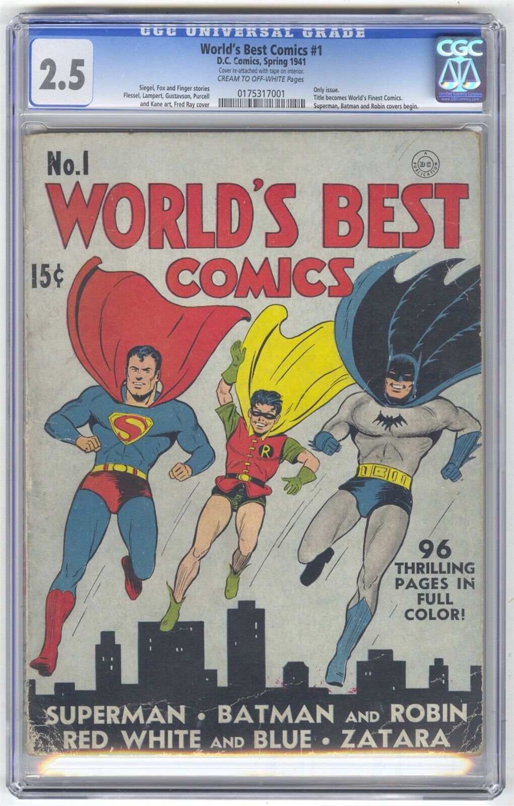 Worlds Best Comics 1 CGC 25 VINTAGE DC MEGA KEY Worlds Finest 1 Only Issue