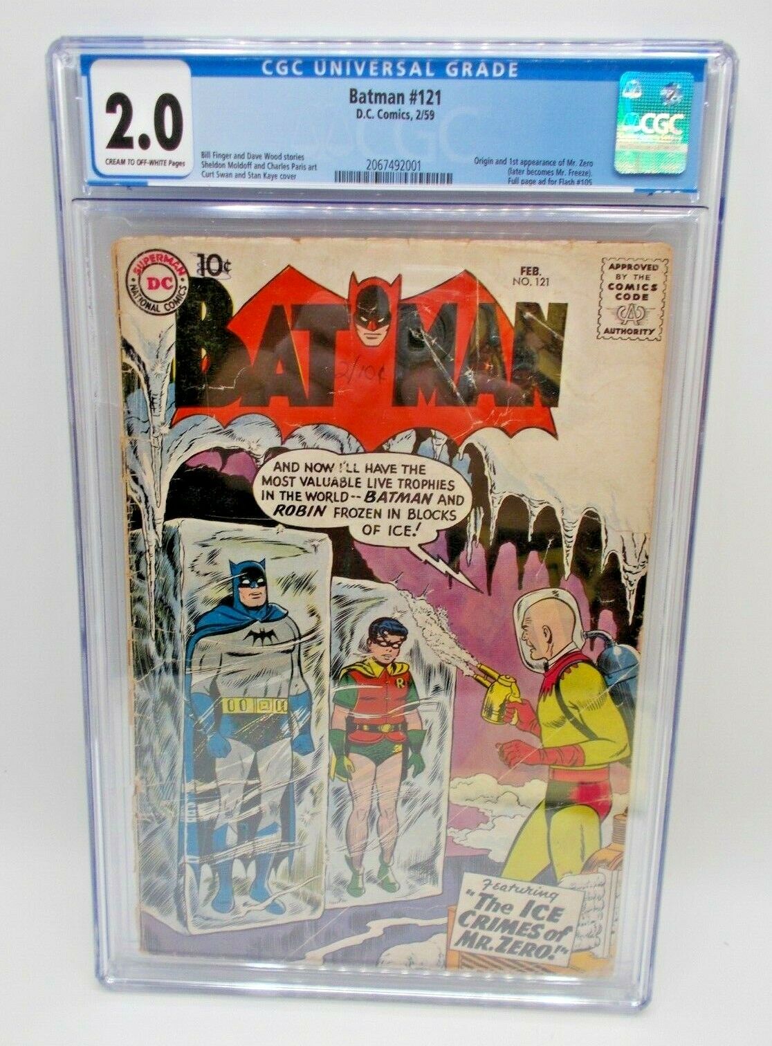 Batman 121 1959 CGC 20 GRADED 1st App Mr Zero  Mr Freeze DC Comic Key Issue