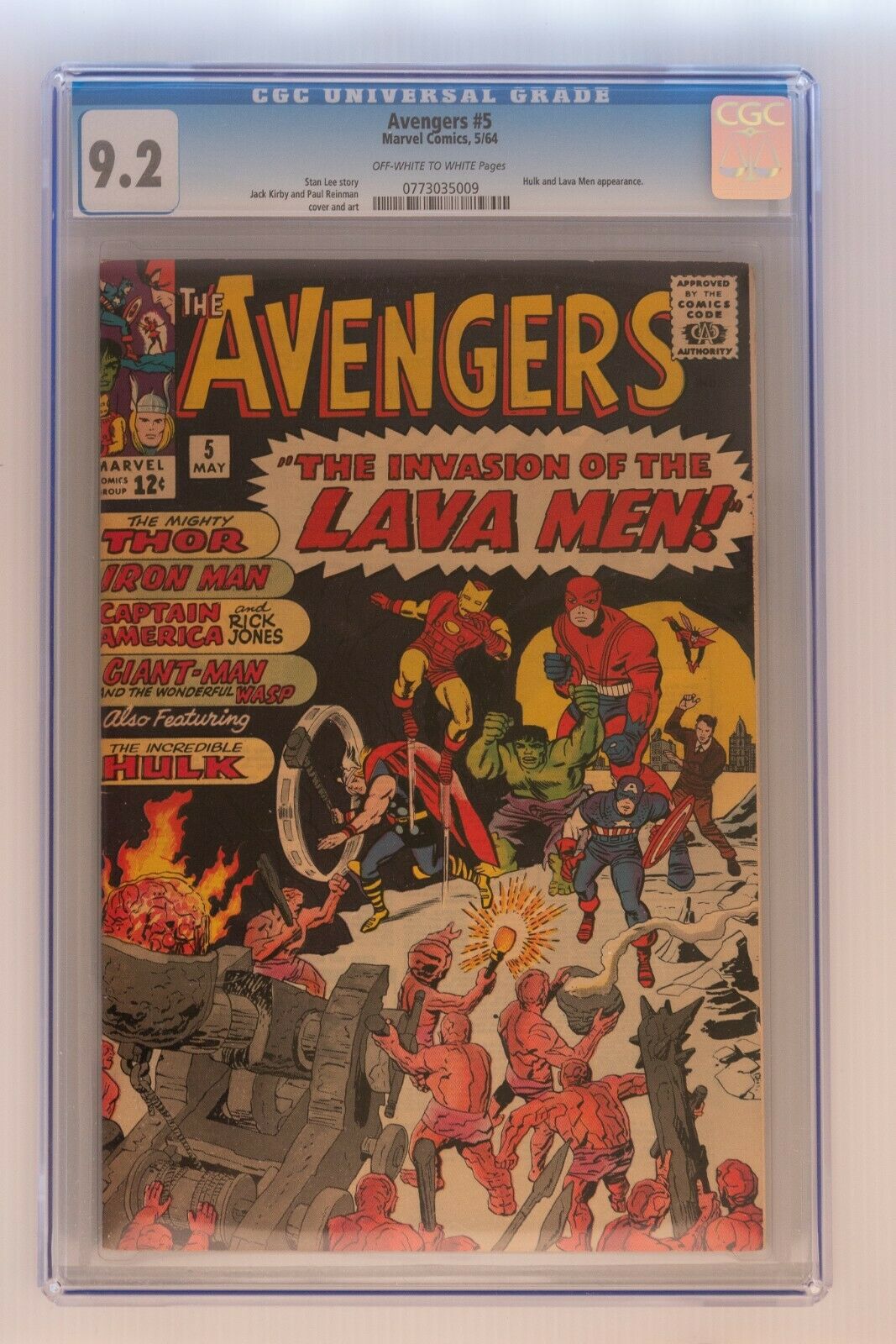 Avengers Issue 5  92 CGC Grade