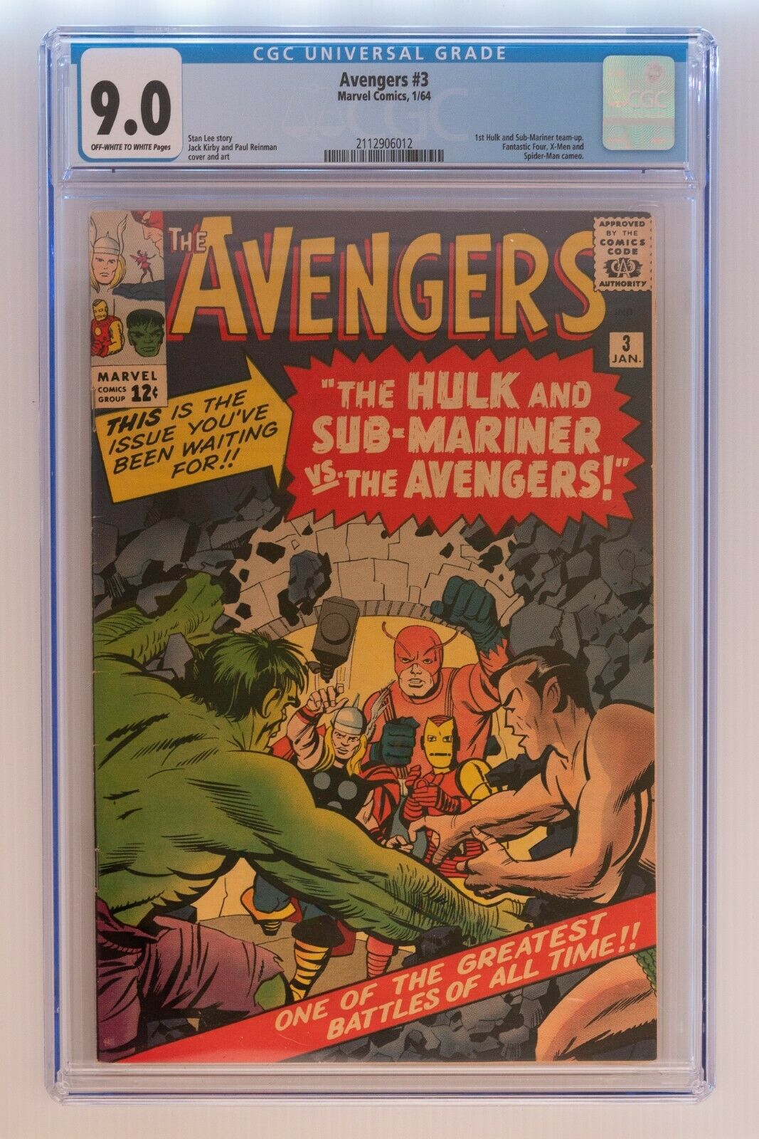 Avengers Issue 3  90 CGC Grade 