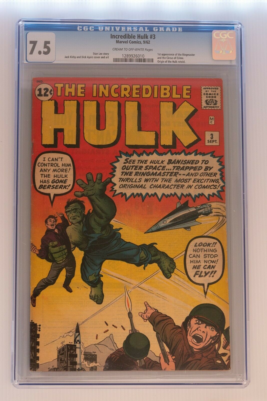 The Incredible Hulk Issue 3  75 CGC Grade 