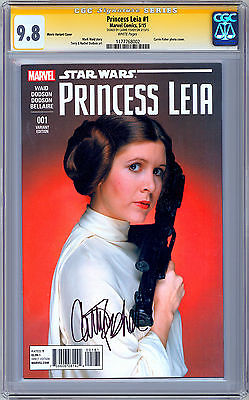 STAR WARS PRINCESS LEIA 1 CGCSS 98 SIG CARRIE FISHER ORIG 1977 ACTRESS 2015