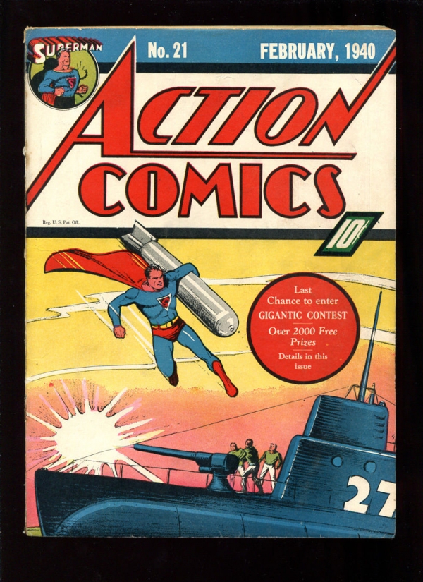Action Comics 21  GDVG 30 Deslabbed CGC  OWW Pgs  Superman