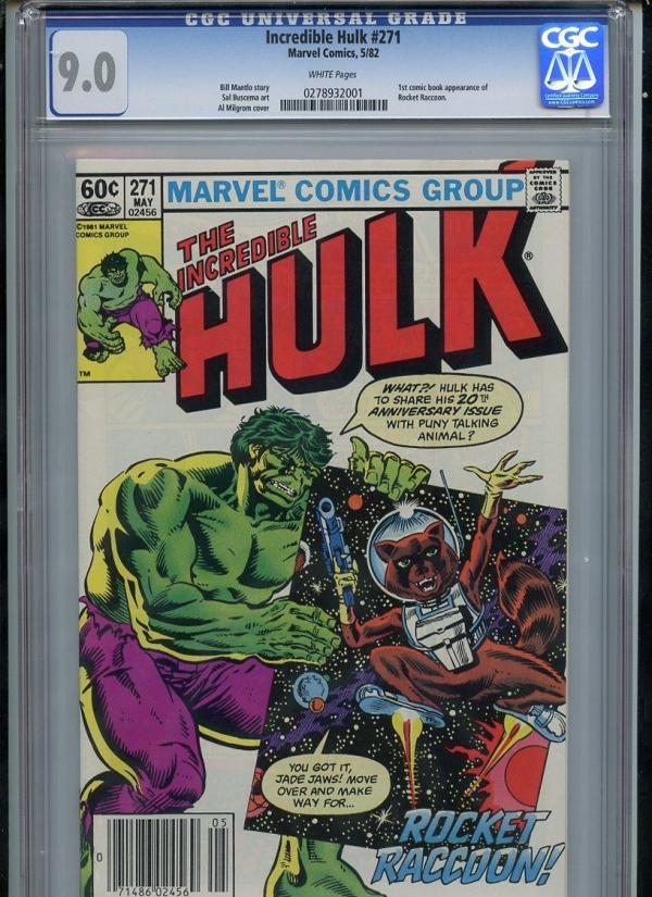 Incredible Hulk 271 1981 1st Rocket Raccoon CGC 90 VFNM white Pages