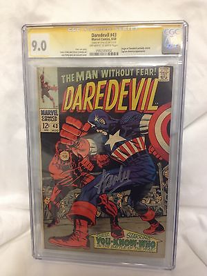 Daredevil 43 CGC SIGNED BY STAN LEE Daredevil vs Captain America XOver