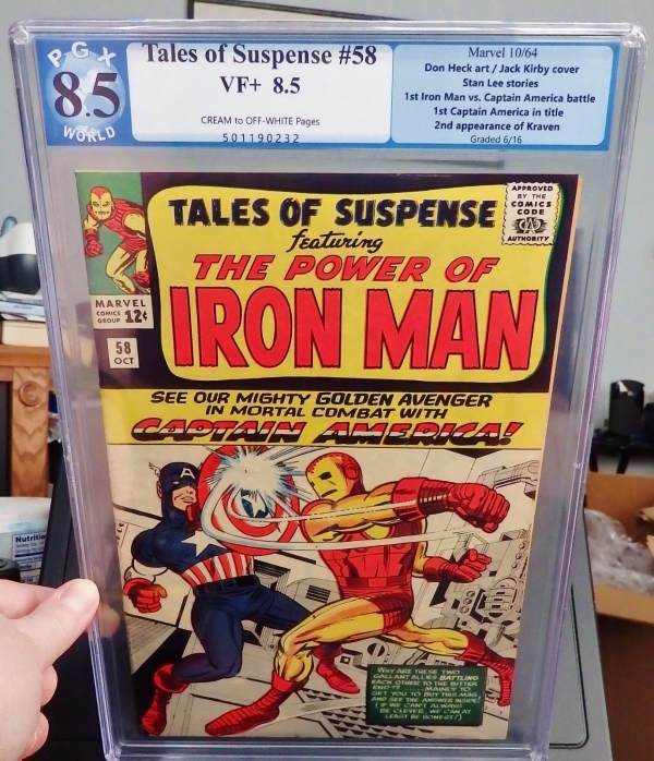 TALES OF SUSPENSE 58 PGX 85 no CGC19641ST IRON MAN VS CAPTAIN AMERICA BATTLE