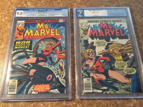 Ms Marvel 16 CGC 90  Ms Marvel 17 PGX 92 1st App Mystique cameo