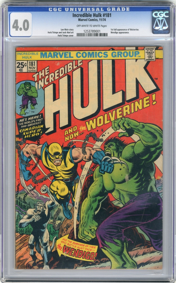 1974 Incredible Hulk 181 CGC 40 1st Wolverine