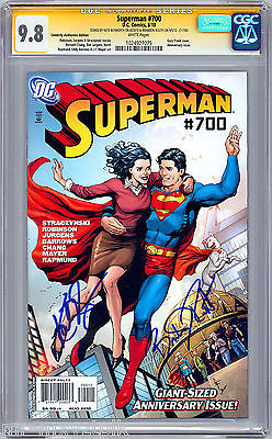 SUPERMAN 700 CGCSS 98 SIGNED BOSWORTH  ROUTH CELEBRITY AUTHENTICS ED 2010