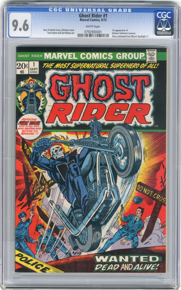 1973 Ghost Rider 1 CGC 96 White Pages