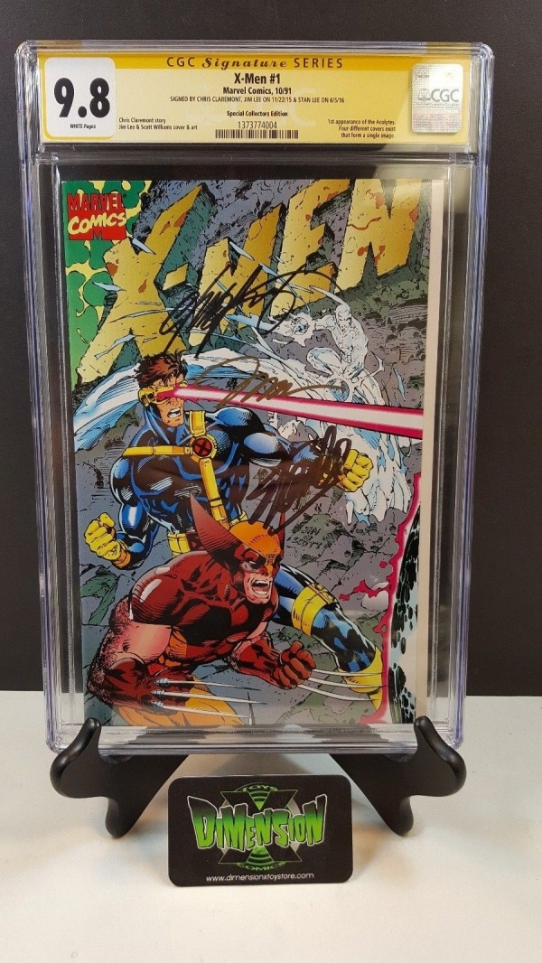 XMEN 1 CGC SS 98 SIGNED X3 STAN LEE JIM LEE CHRIS CLAREMONT COLLECTORS ED 