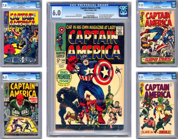 CAPTAIN AMERICA 100104 CGC 6070706575 1ST SILVER AGE CAP TITLES 1968