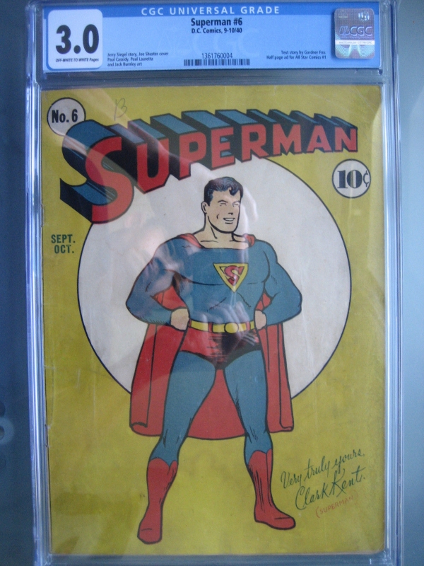 Superman 6 CGC 30 1st Superman Splash Page DC Comics 1940