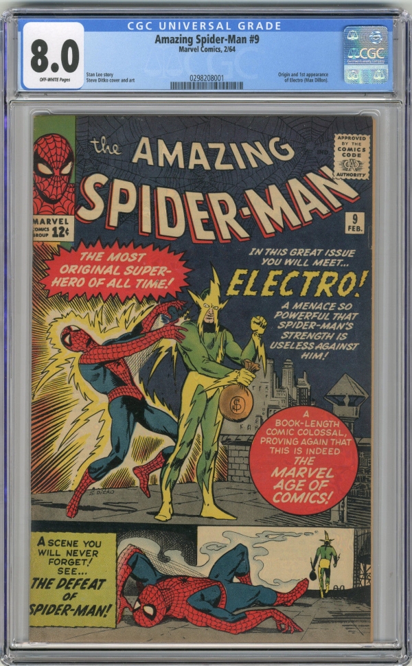 1964 Amazing SpiderMan 9 CGC 80 1st Electro