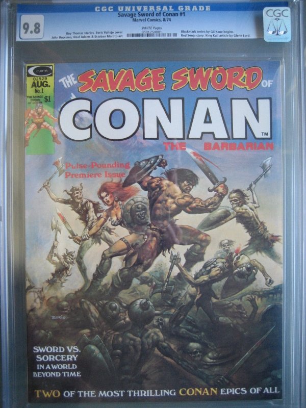 Savage Sword of Conan 1 CGC 98 WP Highest Graded Marvel Comics 1974