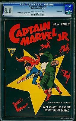 Captain Marvel Jr  6 CGC VF 80 Cream to OffWhite Crowley  