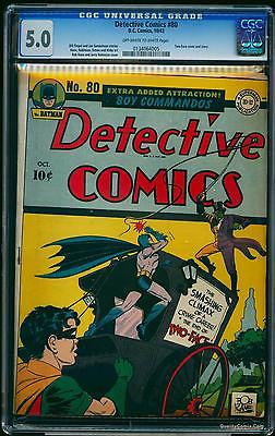 Detective Comics 80 CGC VGFN 50 OffWhite to White   Batman DC