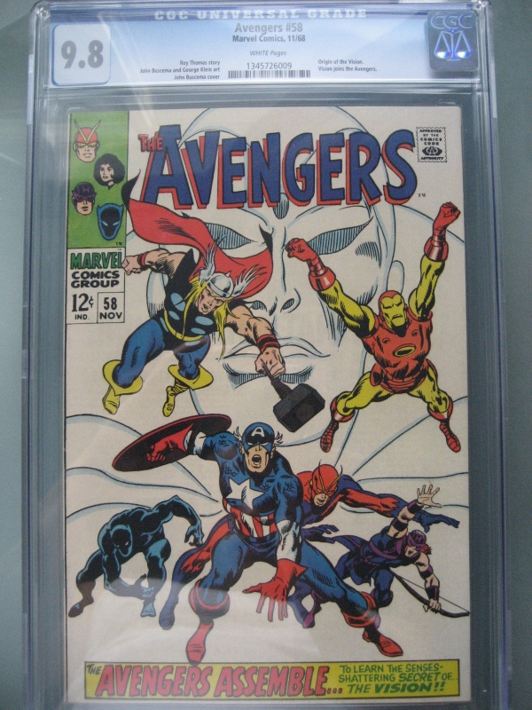 Avengers 58 CGC 98 WP Origin Vision Marvel Comics 1968