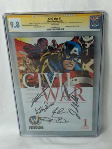 Civil War 1 CGC 98 SS Cast Signed Wizard World Comic Variant Marvel Comics