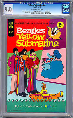 BEATLES YELLOW SUBMARINE NN CGC 90 ORIG MOVIE ADAPTATION POSTER INTACT 1969