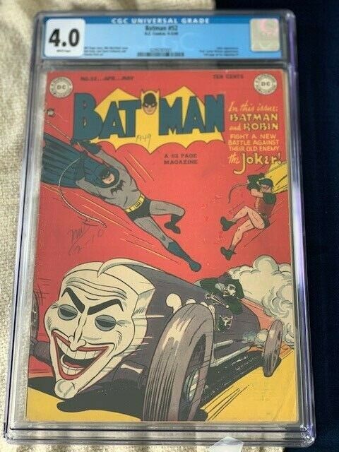 Batman 52 CGC 40 1949 Joker app Joker Car Beautiful